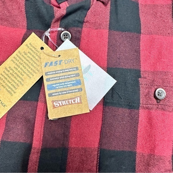 NWT- Tailor Vintage Men's Buffalo Performance Stretch Flannel Two Pocket Shirt.L - Picture 8 of 16